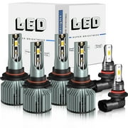 For Chevy Silverado 1500 2500 HD 2003-2005 2006 LED Headlights+Fog Lights Bulbs Super Bright